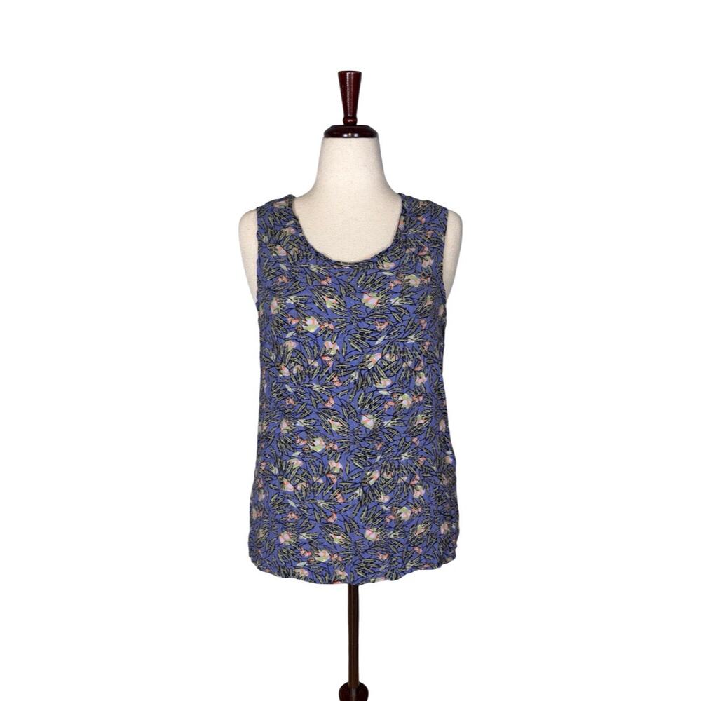 FLAX by Jeanne Engelhart Purple Print Tank Top    Size: L